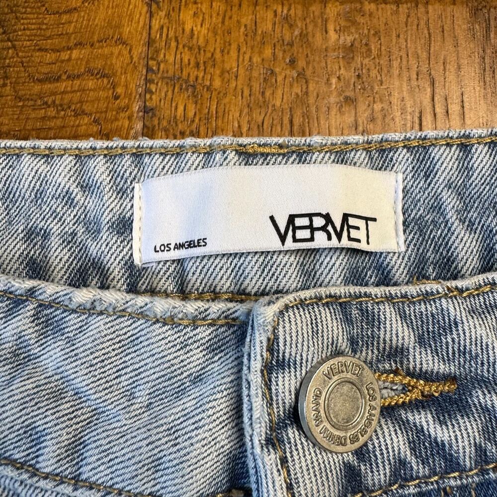 Vervet Light Wash Wide Leg Distressed Denim Jeans V2473 Women's Size 30x33 - Picture 2 of 7